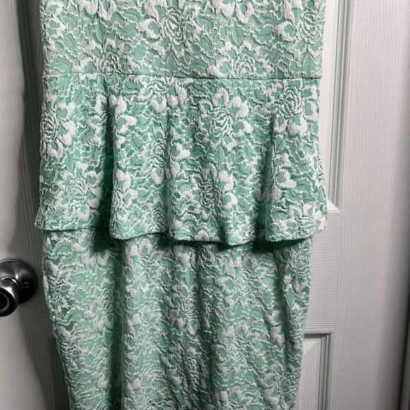 Renee C Mint Green Lace Ruffle Sleeveless Dress Size Large - Picture 5 of 9